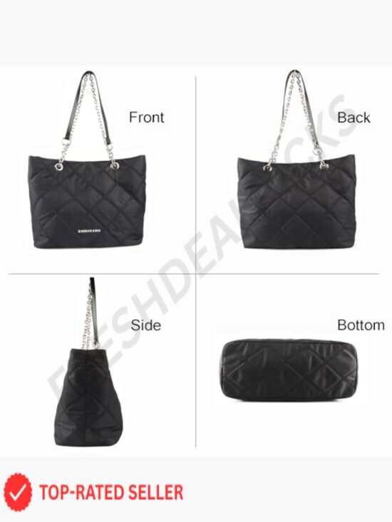 Quilted Tote Shoulder Bag Adjustable Chain Crossbody Lightweight Puffy Travel main image 3
